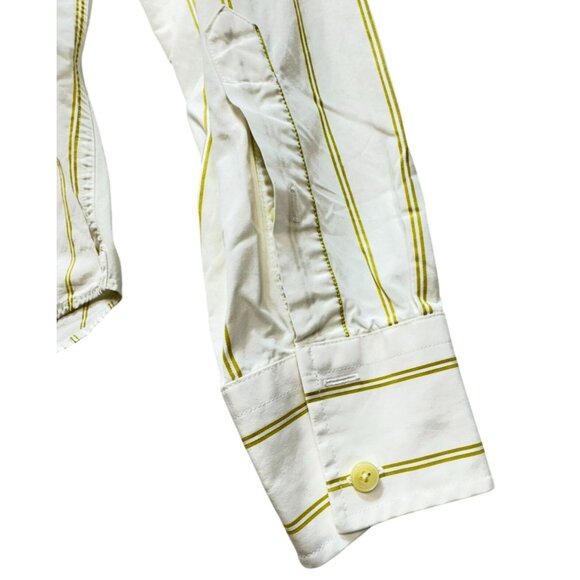 Abercrombie & Fitch Mens Striped Long Sleeve Button-Up Shirt M Muscle Fit White - Picture 14 of 15